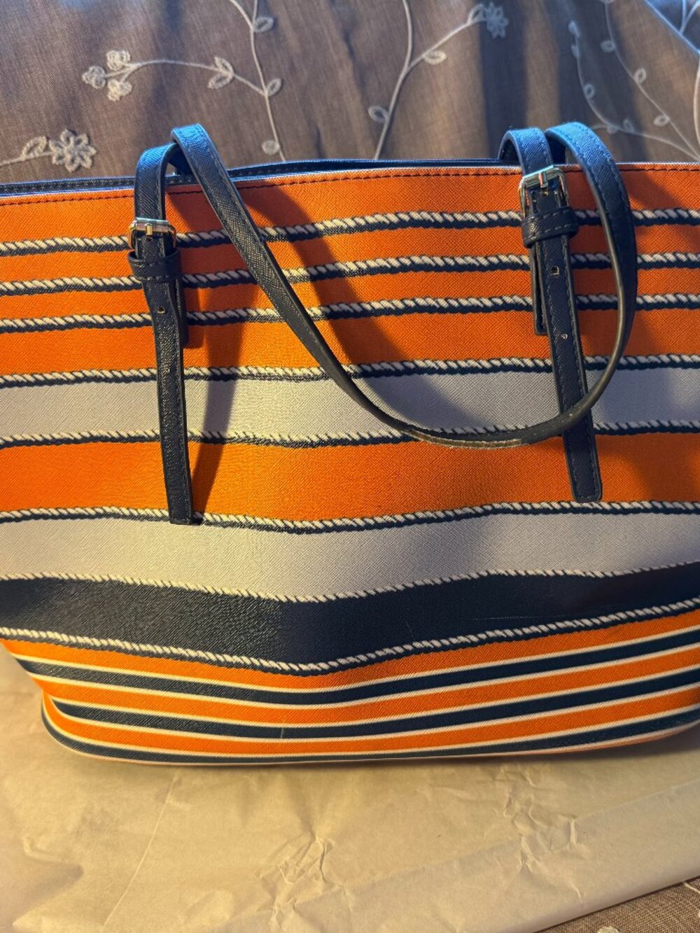 Orange hand bag